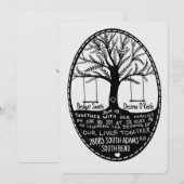 Trouwkaart in folk stijl met de hand getekend kaart (Voorkant / Achterkant)