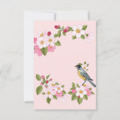 Trouwkaart in Japanse stijl met bloemen Aankondiging (Achterkant)