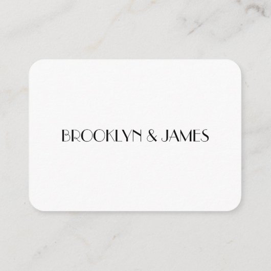 Trouwkaart in minimal Deco-stijl wit Informatiekaartje (Achterkant)