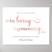 Trouwkaart in roze goud met tekst "In liefdevolle  Poster (Voorkant)