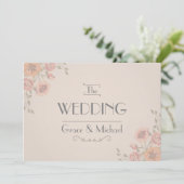 Trouwkaart in stijl van ansichtkaart bloemen kaart (Staand voorkant)