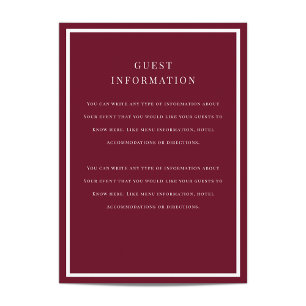 Trouwkaart Inlay met Borstelrand Informatiekaartje