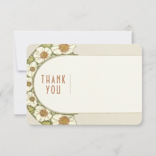 Trouwkaart Insteekkaart Bedankt Vintage Art Nouvea Kaart (Voorkant)