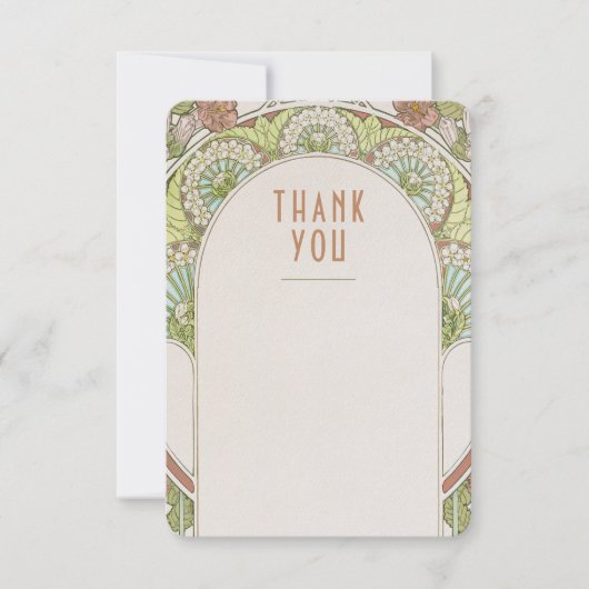 Trouwkaart Insteekkaart Bedankt Vintage Art Nouvea Kaart (Voorkant)
