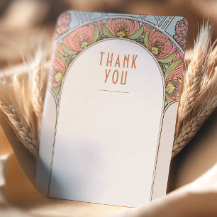 Trouwkaart Inzet Bedankt Vintage Art Nouveau Uitno Kaart