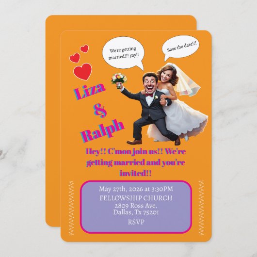 " TROUWKAART " KAART (Voorkant / Achterkant)