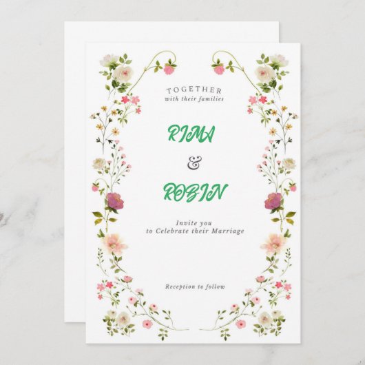 trouwkaart kaart (Voorkant / Achterkant)