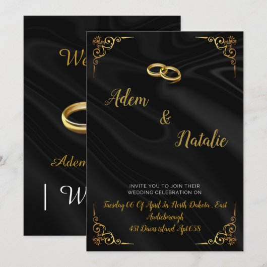 Trouwkaart  kaart (Voorkant / Achterkant)