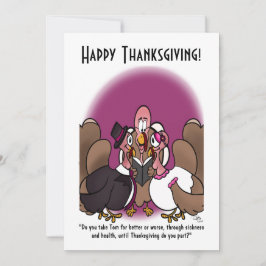 Trouwkaart Kalkoen Vakantie Flat Card Feestdagenkaart