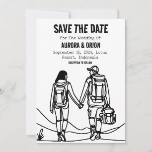 trouwkaart kampeervakantie save the date kaarten