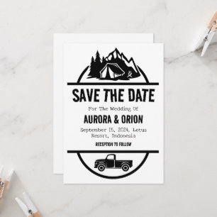 trouwkaart kampeervakantie save the date kaarten
