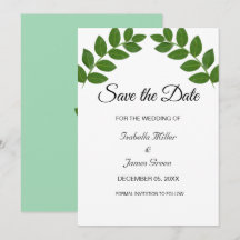 Trouwkaart Laurel Leaves Save the Date Uitnodiging