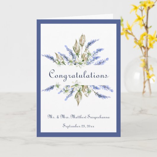 Trouwkaart Lavendel Bloem Naam Felicitatiekaart Kaart (Gele Bloem)