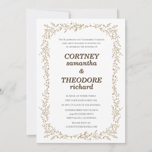 Trouwkaart 'Leaf Heaven' Kaart (Voorkant)