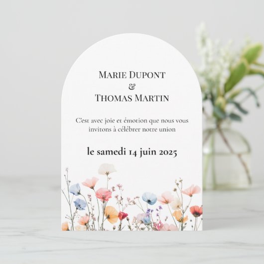 Trouwkaart Lentehuwelijk Kaart (Staand voorkant)