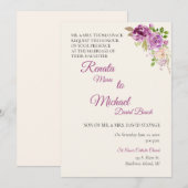 Trouwkaart Lilac Rose Kaart (Voorkant / Achterkant)