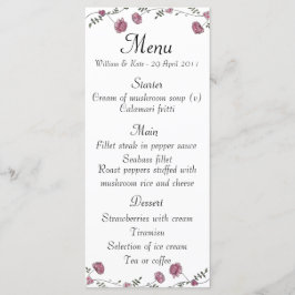 Trouwkaart Menu