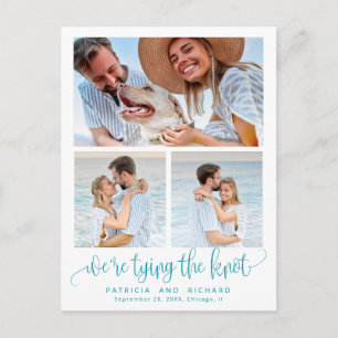 Trouwkaart met 3 foto's briefkaart