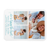 Trouwkaart met 3 foto's magneet (Horizontaal)