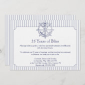 Trouwkaart met anker en grijze streep in zeilthema kaart (Voorkant / Achterkant)