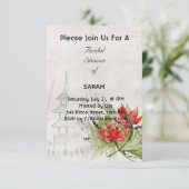 Trouwkaart met Aziatische Bloemen voor Bruidsfeest Save The Date (Staand voorkant)