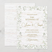 Trouwkaart met Baby's Breath Gypsophila​ Kaart (Voorkant / Achterkant)