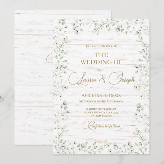 Trouwkaart met Baby's Breath Gypsophila​ Kaart (Voorkant / Achterkant)