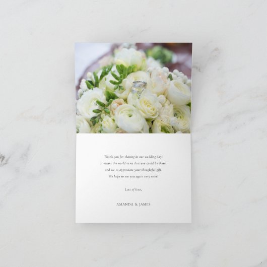 Trouwkaart met bedankbrief en foto bedankkaart (Binnen)