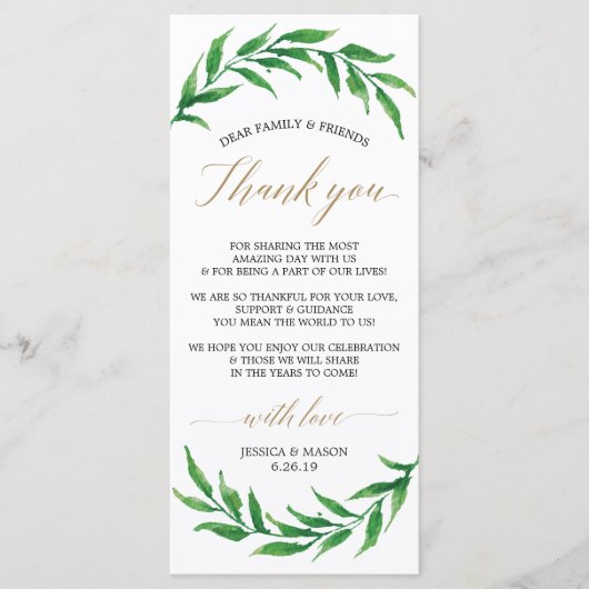 Trouwkaart met bedankje - Groenerij (Voorkant)