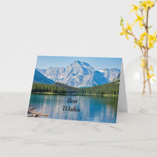 Trouwkaart met bergmeer gefeliciteerd kaart (Gele Bloem)