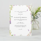 Trouwkaart met bloeiende wilde bloemen kaart (Staand voorkant)