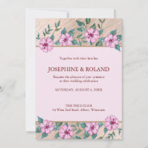 Trouwkaart met bloemen