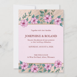 Trouwkaart met bloemen kaart