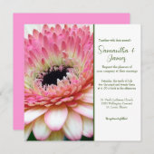 Trouwkaart met bloemen kaart (Voorkant / Achterkant)