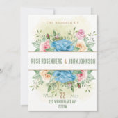 Trouwkaart met bloemen kaart (Achterkant)