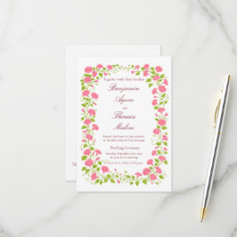 Trouwkaart met bloemen RSVP kaartje