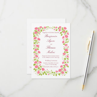Trouwkaart met bloemen RSVP kaartje