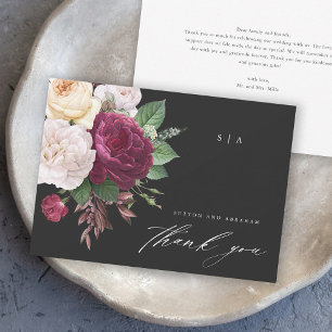 Trouwkaart met bloemen uit de Vintage Blooms-colle Kaart