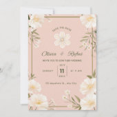 Trouwkaart met bloemenmotief kaart (Voorkant)