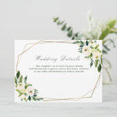 trouwkaart met bloemige geometrische details kaart (Staand voorkant)