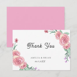 Trouwkaart met bloemmotief eucalyptus bedankbrief bedankkaart