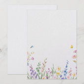 Trouwkaart met bloemmotief kaart (Voorkant / Achterkant)