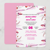 Trouwkaart met bloemrozen: Blush Roze Save The Date (Voorkant / Achterkant)