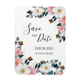 Trouwkaart met blozende bloemen 'Save the Date' Magneet