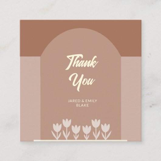 Trouwkaart met boogstijl platte bedankkaart informatiekaartje (Voorkant)
