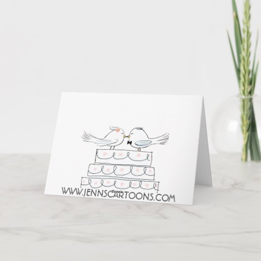 Trouwkaart met Bruid en Bruidegom Felicitaties voo Kaart (Achterkant)