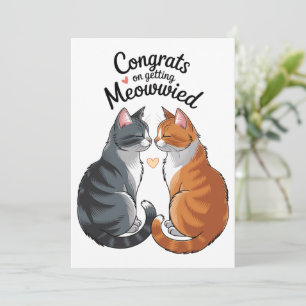 Trouwkaart met Cute Cat Lover Congratulations Enga Kaart