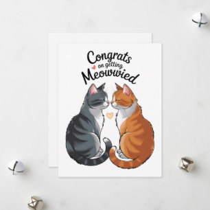 Trouwkaart met Cute Cat Lover Congratulations Huwe Feestdagenkaart
