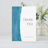 Trouwkaart met dankbetuiging en een dikke blauwe w bedankkaart (Staand voorkant)