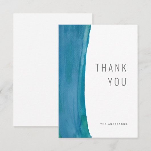 Trouwkaart met dankbetuiging en een dikke blauwe w bedankkaart (Voorkant / Achterkant)